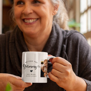 Taza De Café Te quiero Grammy Hearts Personalizado Dos Fotos Ca