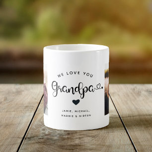 Taza De Café Te quiero GRANDPA Hearts Personalizado Dos Foto
