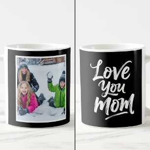 Taza De Café Te Quiero Mamá 1 Foto Recuerdo Cepillo Script negr