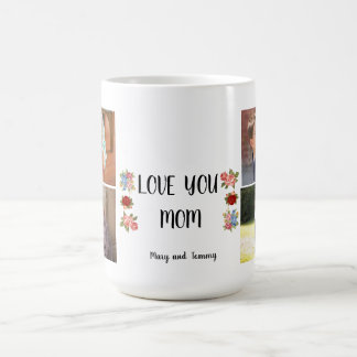 Taza De Café Te Quiero Mamá Diseño Floral Script Angela