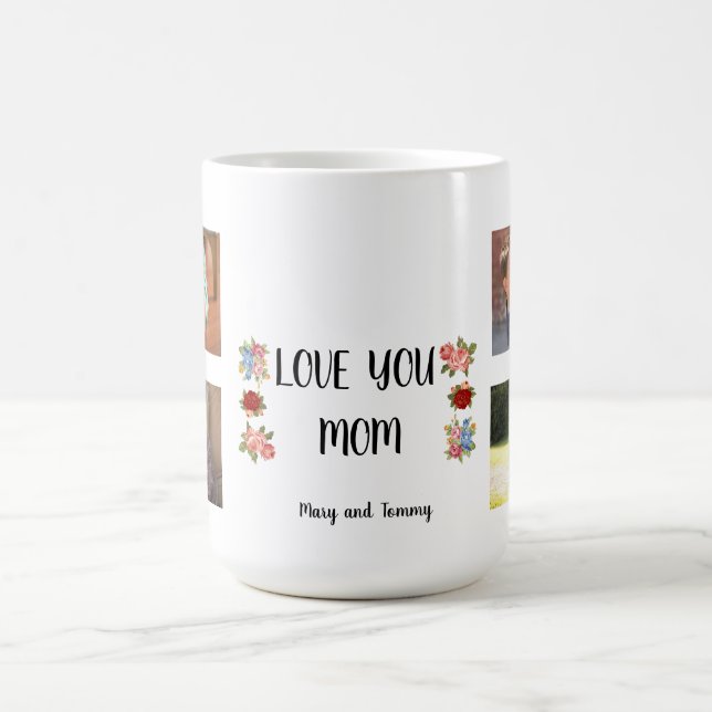 Taza De Café Te Quiero Mamá Diseño Floral Script Angela (Centro)