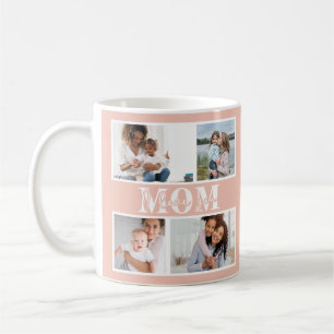 Taza De Café Te Quiero Mamá Regalo Personalizado Cuatro Fotos