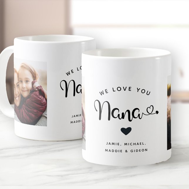 Taza De Café Te quiero Nana Hearts Personalizado Dos fotos café (Subido por el creador)