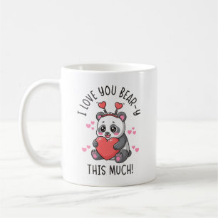 Taza De Café Te Quiero Oso Mucho - Panda Lindo de San Valentín