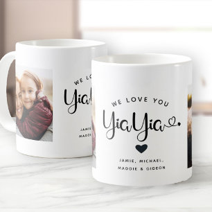 Taza De Café Te quiero Yia Yia Hearts Personalizado Dos Foto
