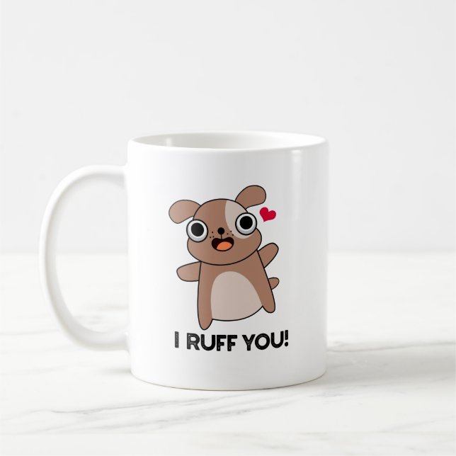 Taza De Café Te Ruff Divertido Perro Pun (Izquierda)