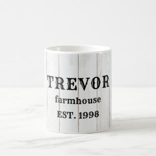 Taza De Café Té rústico personalizado de granja de madera