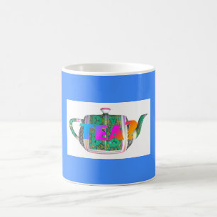 TAZA DE CAFÉ TÉ? TEAPOT EN AZUL