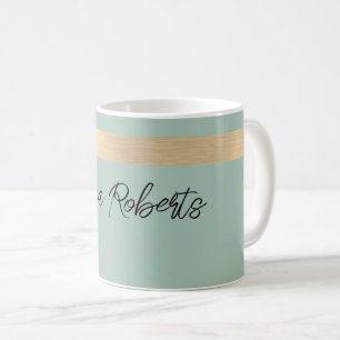 Taza De Café Té Verde Oro Foil Rústico Falso 