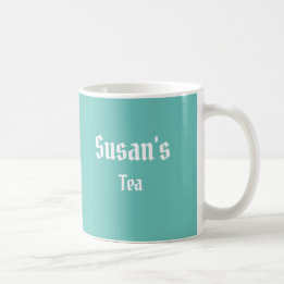 Taza De Café Té verde Verde azulado personalizado o tazón de ca