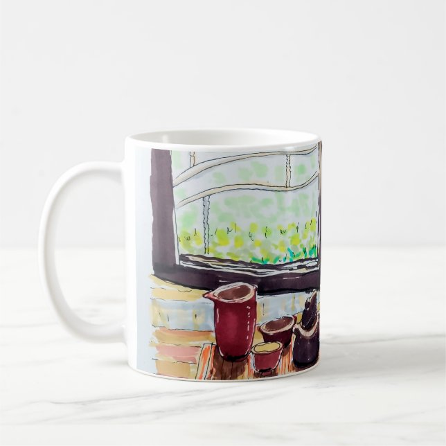 Taza De Café Té y Flores de la Ventana (Izquierda)