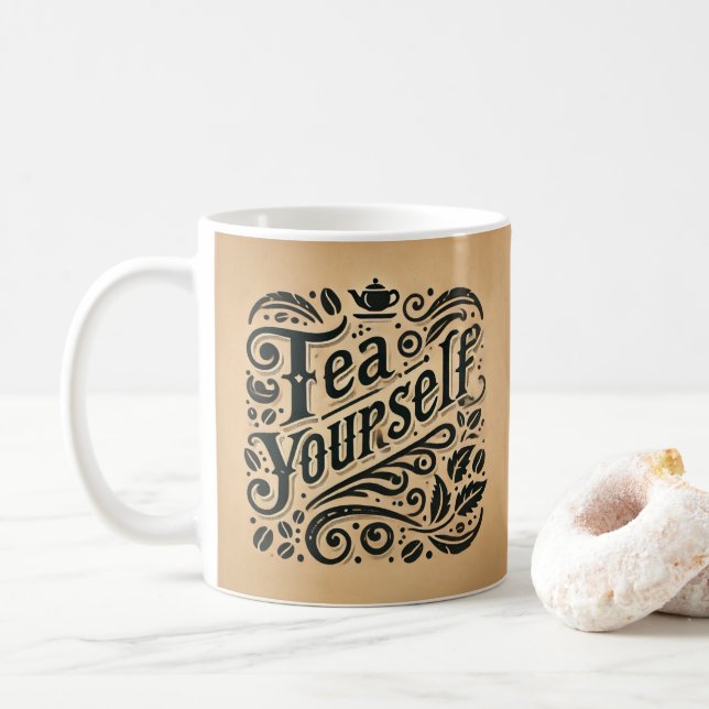 Taza De Café Té Yourself - Elegante tazón de té ventilado (Con donut)