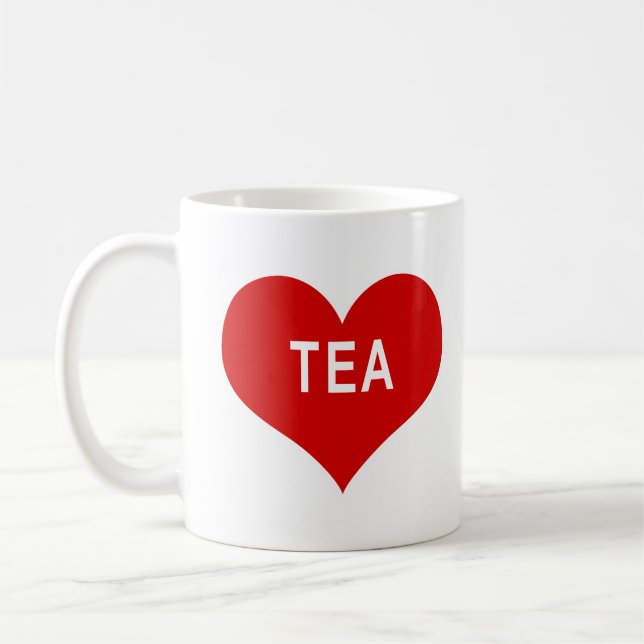 Taza De Café TEA Corazón de Amor Rojo (Izquierda)