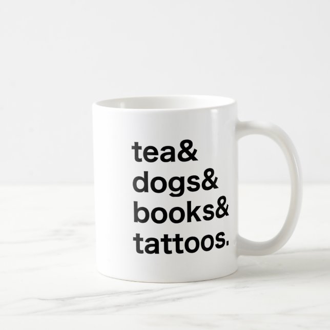Taza De Café Tea Dogs Libros Tatuajes _1 (Derecha)