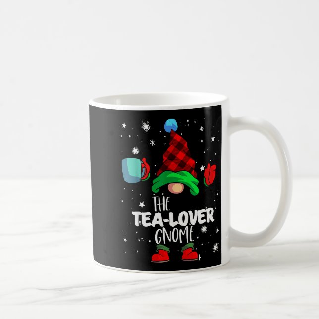 Taza De Café Tea Lover Gnome Red Buffalo Plaid Matching Family  (Derecha)
