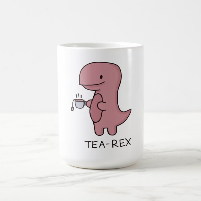 Taza De Café Tea-Rex, Dinosaurio Cute, Dino Amante Funny (Centro)
