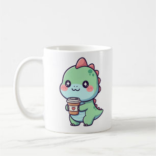 Taza De Café Tea-Rex - Dinosaurio lindo con café