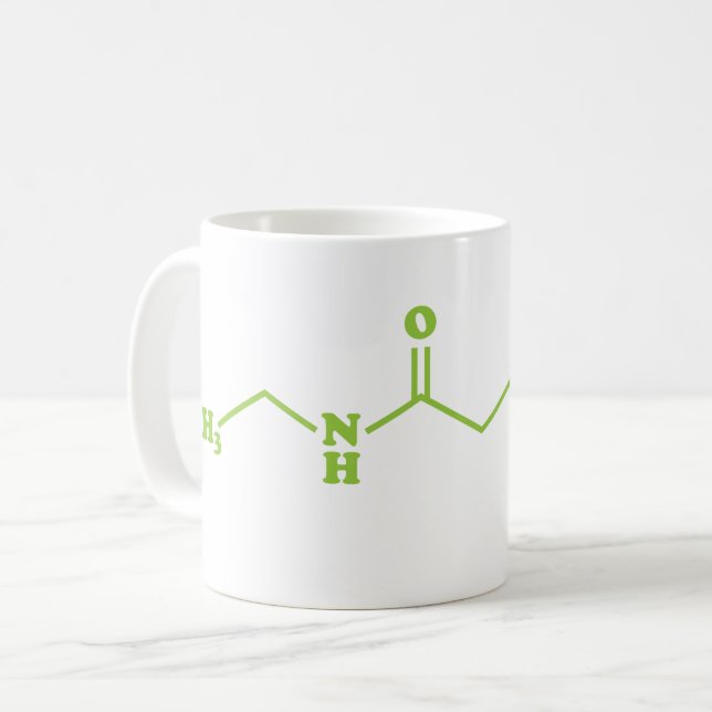 Taza De Café Tea Theanine Molecular Chemical Formula (Anverso izquierdo)