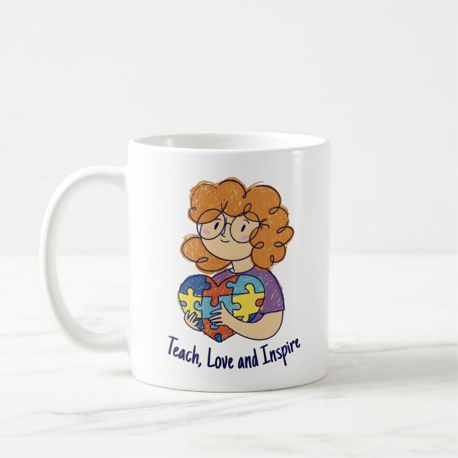 Taza De Café Teach Love Inspire Arte Paraprofesional (Izquierda)