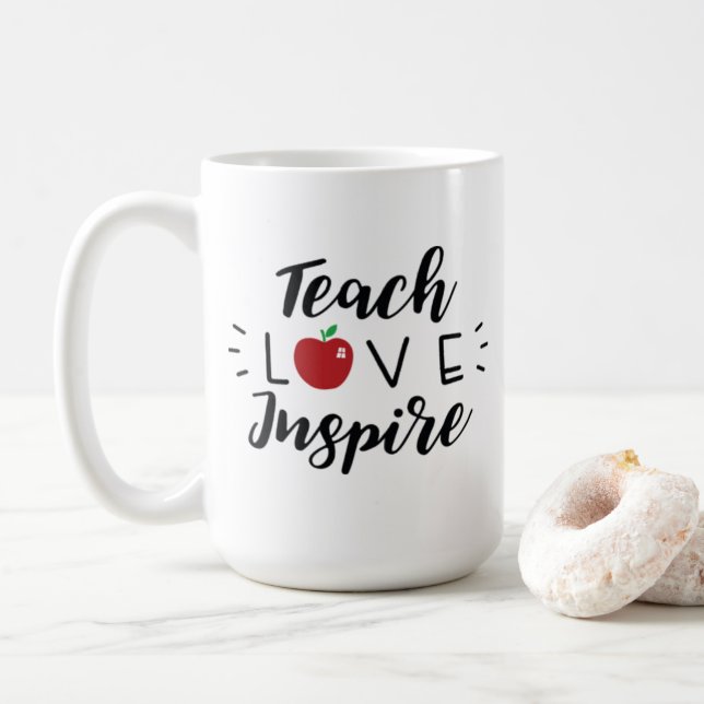 Taza De Café Teach Love Inspire Coffee Mug (Con donut)