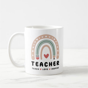 Taza De Café Teach Love Inspire Retro Design