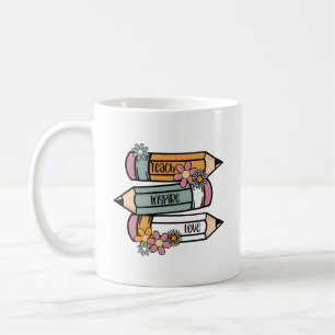 Taza De Café Teach Love Inspire Retro Design