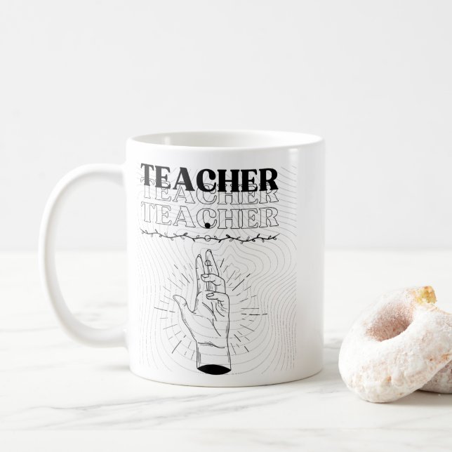 Taza De Café Teacher Mug – Ceramic Coffee Mug  (Con donut)