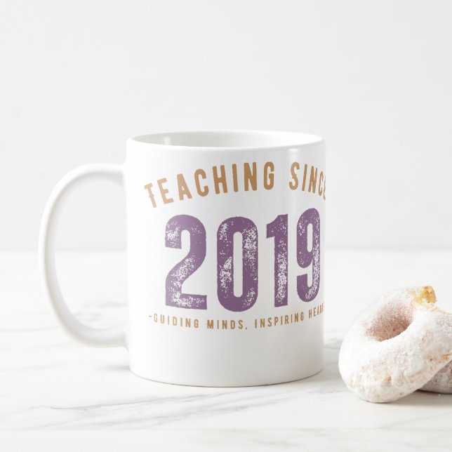 Taza De Café Teacher Mug | Teaching Since 2019 (Con donut)