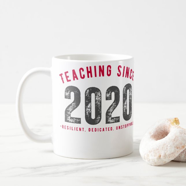Taza De Café Teacher Mug | Teaching Since 2020 (Con donut)