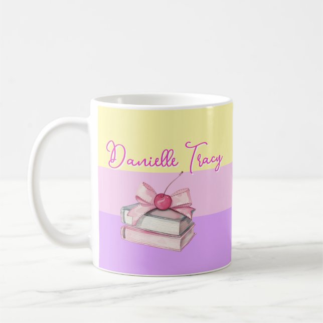 Taza De Café  Teacher Name & Grade Pastel Colorful  (Izquierda)