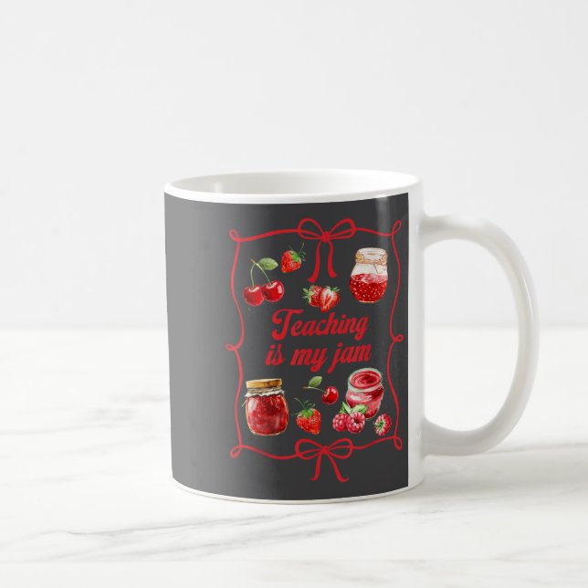 Taza De Café Teacher Teach Loves Insre Strawberry Teaching Is M (Derecha)