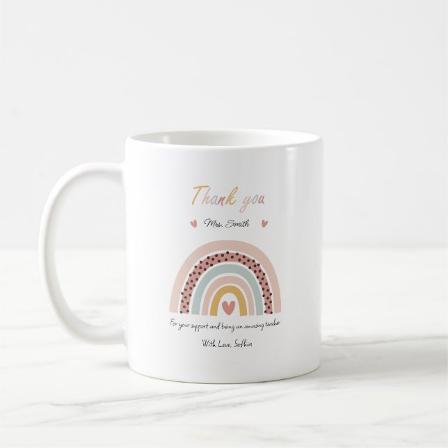Taza De Café Teacher thank you Rainbow Mug (Izquierda)
