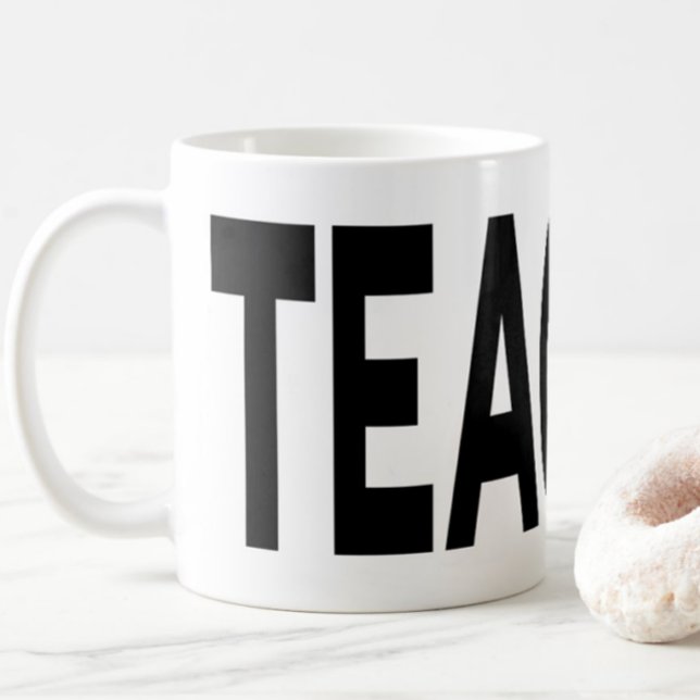 Taza De Café TEACHER Typography Educator Appreciation Gift (Subido por el creador)