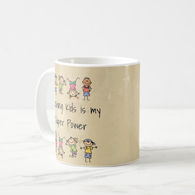 Taza De Café Teaching Kids is My Super Power  (Anverso izquierdo)