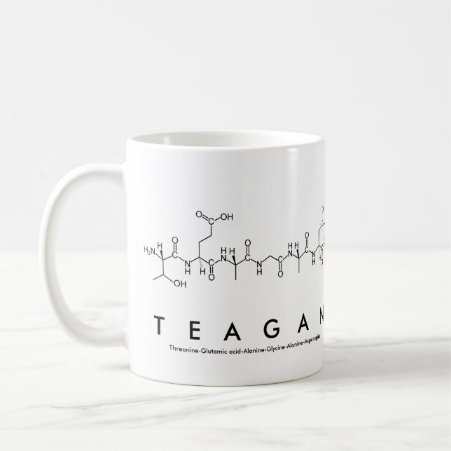Taza De Café Teagan peptide name mug (Izquierda)