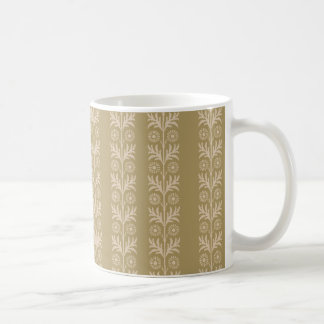 Taza De Café Teak Arts and Crafts Floral Stripe