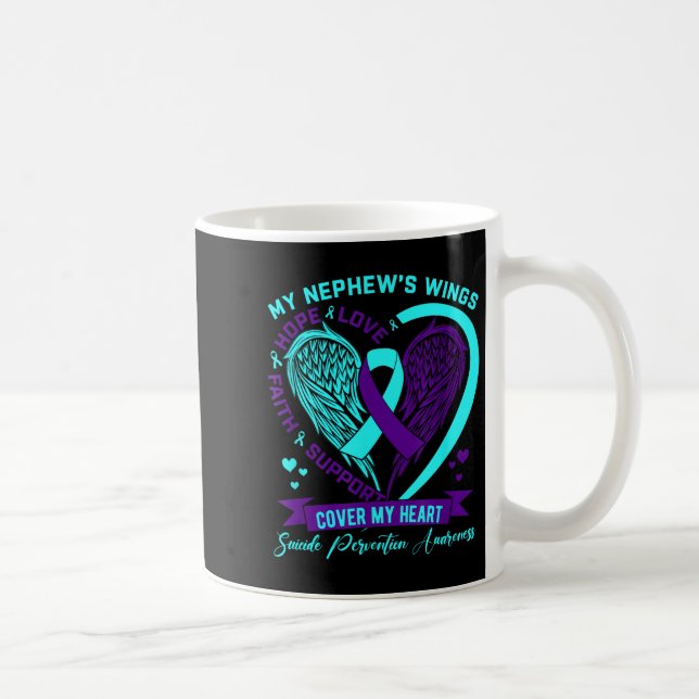 Taza De Café Teal Purple Suicide Prevention Awareness Nephew He (Derecha)