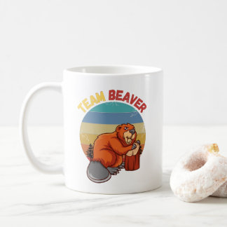 Taza De Café Team Beaver Retro Sunset Beavers Lover