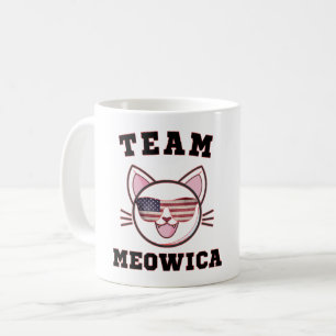 TAZA DE CAFÉ TEAM MEOWICA - GATO DIVERTIDO AMANTE ESTADOUNIDENS