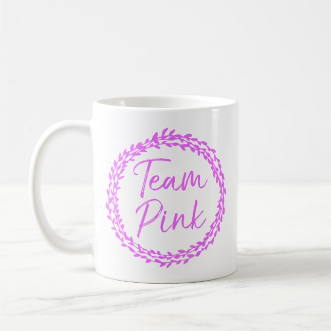 Taza De Café Team Pink Cute Flower Gender Reveal Party Women (Izquierda)