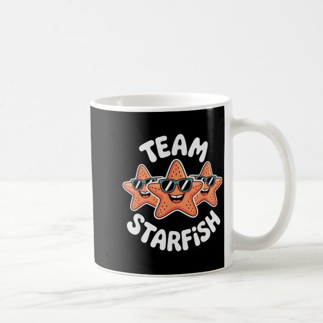 Taza De Café Team Starfish Cool Sungles Ocean Cartoon Crew Funn (Derecha)