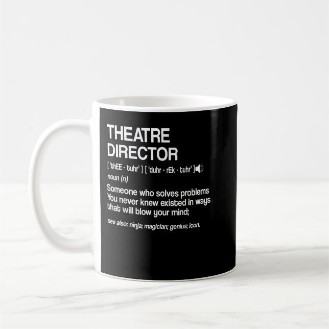 Taza De Café Teatro Director Definición Amenaza musical de Broa (Izquierda)