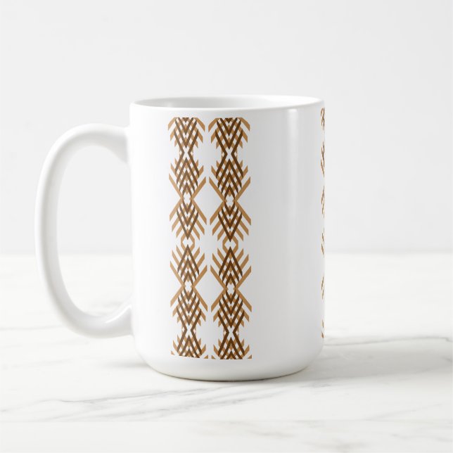 Taza De Café Tebeb Geometric Weave – Ethiopian Tribal Pattern (Izquierda)