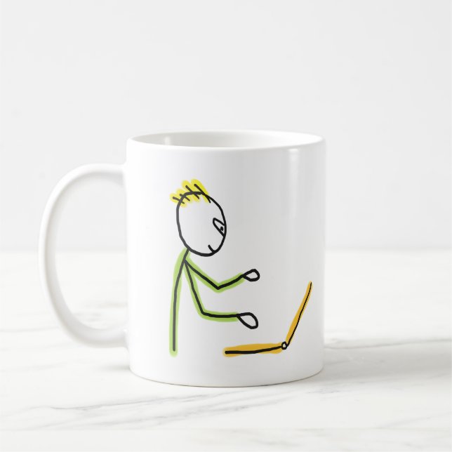 Taza De Café Tech Guy Stickman (Izquierda)