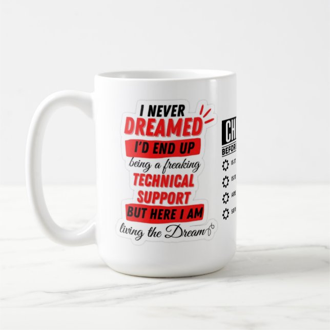 Taza De Café Tech support Mok checklist (Izquierda)