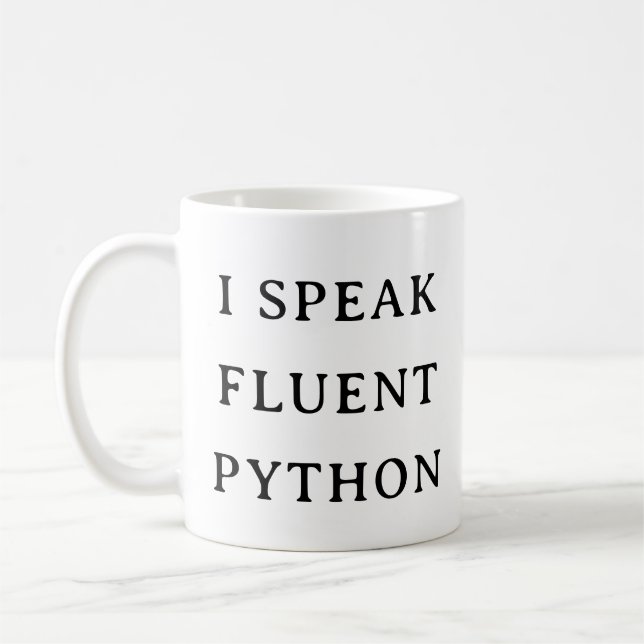 Taza De Café Techie Python Mug - Hablo un regalo Fluent Python (Izquierda)
