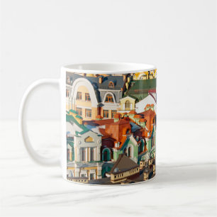 Taza De Café Techos coloridos en invierno en Kiev, Ucrania