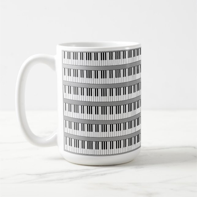 Taza De Café teclado de piano blanco y negro (Izquierda)