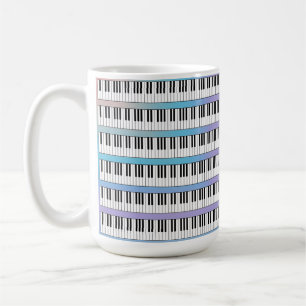 Taza De Café Teclado de piano con acento arco iris