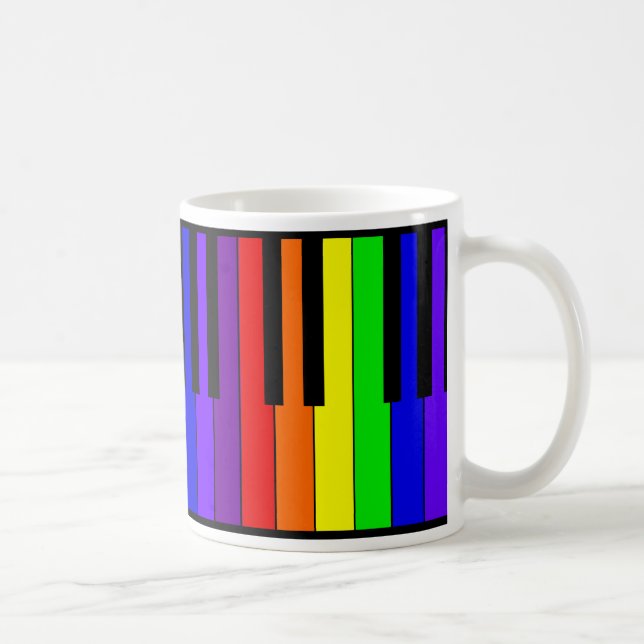 Taza De Café Teclado del arco iris (Derecha)